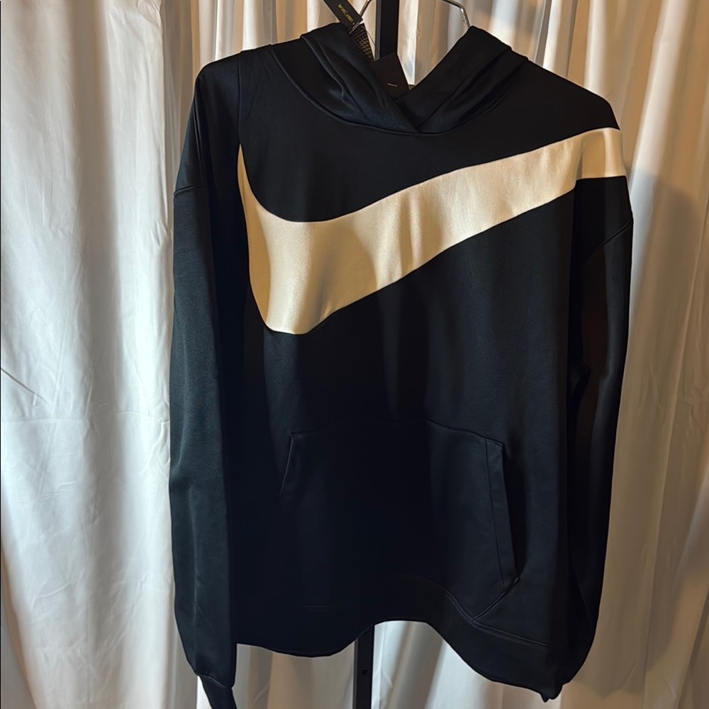 Nike Black Hoodie with White Swoosh
